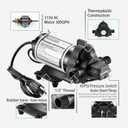 WASSERMANN RV Water Pumps 115V AC Pressure Pump with Pressure Switch, Self-priming Water Pump 4.0GPM 45PSI, Fresh Water Pump for RV, Kitchen Barthroom Camping Marine Yacht Garden Diaphragm Pump115volt