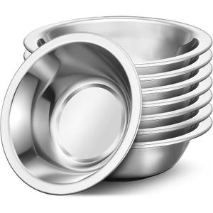 304(18/8) Stainless Steel Mixing Bowls for Kitchen, 8 Pack 7" 21.22 fl.oz Metal Mixing Bowls Set Stackable for Baking Serving Cooking Food Prep Storage Dishwasher Safe Lightweight