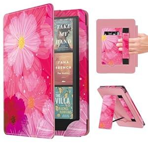 Famavala Folio Case Compatible for 7" (12th Generation, 2024 Release), Slim Cover with Auto Wake/ Sleep, no fit for 7" Lenovo S7 / Alcatel M7 Android Tablet (Pink Flower)