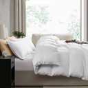 Nestl White Duvet Cover King Size - Soft Double Brushed King Duvet Cover Set, 3 Piece, with Zipper Closure, 1 Duvet Cover 104x90 inches and 2 Pillow Shams