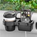 Car Window Multifunctional Storage Organizer, Vehicle Door Side Hanging Storage Rack with Cup Holder, Auto Window Mount Organizer for Cell Phone Earphone Key Water Cup