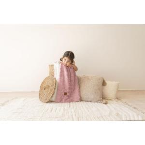 Cuddle Cookie Baby Zigzag Faux Fur Blanket, 27 x 33 inches, Blue Pink Grey, with Ivory, Gift Box (Pink)