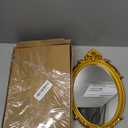 Decorative Vintage Oval Makeup Mirror with Gold Plastic Frame, Tabletop Mirror-7.5 x 11 inches