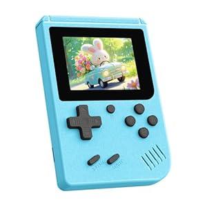 Retro Gaming Console, Built-in 400 Classic Retro Game Console, 3.0 Inch IPS Screen Retro Handheld Game Console, 1020mAh Rechargeable Battery, Portable Arcade Video Gaming Console (Blue)