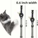 AirTag Cat Collar Reflective Kitten Collars with Integrated Apple Air Tag Holder | Lightweight, Elastic Safety Cat AirTag Collar with Bell for Girl Boy Cats, Kittens, and Puppies (Black, S)