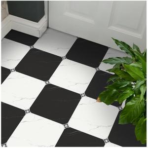 MORCART Peel and Stick Floor Tile - 20 PCS, 11.8" x 11.8" Vinyl Flooring - Removable Self-Adhesive Tile Sticker for Bathroom, Kitchen, Bedroom - Cover 19.4 Sq. Ft, White & Black Marble Star MORCART Peel and Stick Floor Tile - 20 PCS, 11.8" x 11.8" Vinyl Flooring - Removable Self-Adhesive Tile Sticker for Bathroom, Kitchen, Bedroom - Cover 19.4 Sq. Ft, White & Black Marble Star