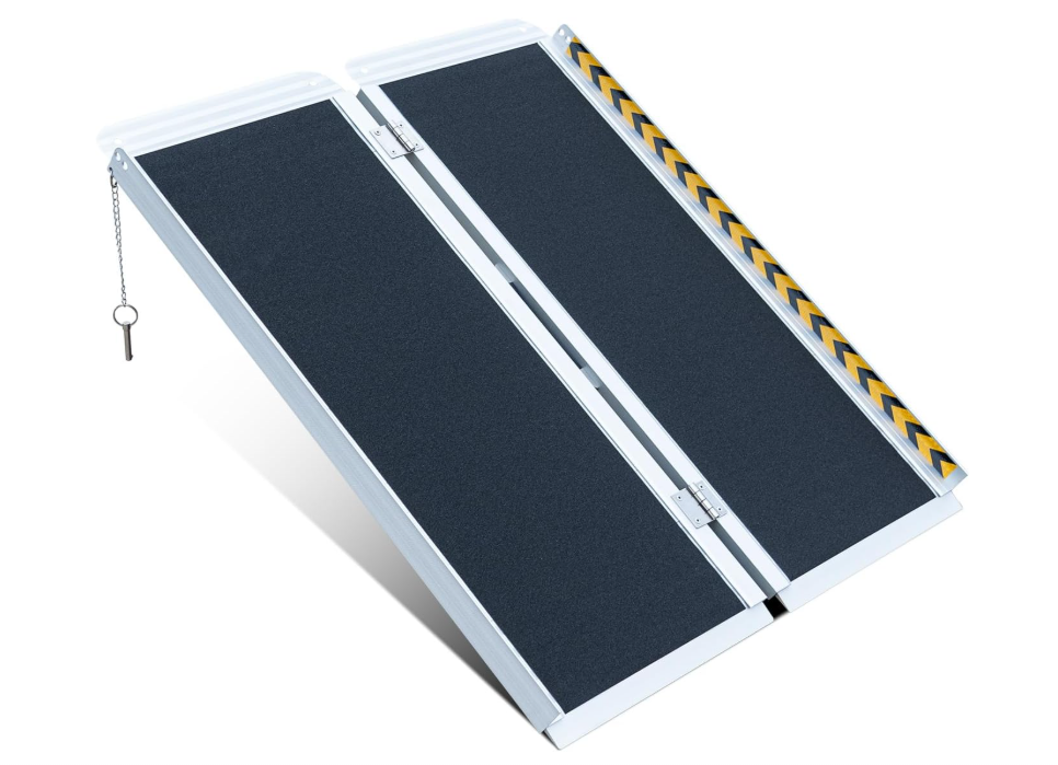 Portable Wheelchair ramp 3FT,No-Slip Aluminum Folding Handicap Ramp 800lbs Weight capacaity,Wheel Chair ramp for Home Steps,Stairs,car