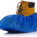 Buself Heavy Duty Disposable Shoe Covers, Extra Large 6.7x17.7 In, Thick 0.3 Oz, Waterproof Non-Slip Shoe Booties, 100 Pieces Boot Covers for Indoor/Outdoor Use, One Size Fits All
