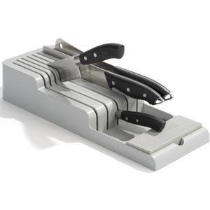 Li&Zhao Knife Drawer Organizer with Integrated Sharpening Stone Drawer Knife Organizer for Efficient Kitchen Organization, Knife Organizer Drawer Insert Securely Stores Up to 14 Knives
