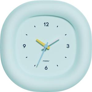 mooas Cute Mini Analog Marshmallow Clock 6.9 Inch Aesthetic Small Silent Bedside Desk Clock Battery Operated Non-Ticking Shelf Clocks for Dcor Livingroom Bedroom Kitchen Desktop Gift Clock(Blue)