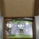 PATIKIL 1/4-27 Lamp Finial Cap for Lampshade Harp Top, 2Pcs Cap Nut Screw Cap Knob Clear Pumpkin Ball Shaped Crystal Lamp Shade Decoration for Table Floor Lamp, Gold Tone (29mm)