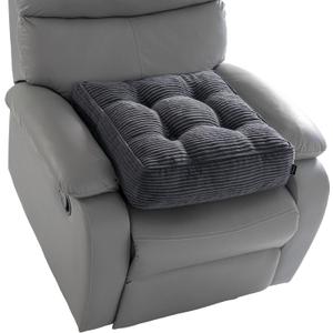 HIGOGOGO Tufted Corduroy Recliner Seat Cushion for Elderly, 20x20x5 Inch Large Square Seat Cushion for Recliner Chair, Floor Pillow, Office Chair, Car, No Pressure on Thighs, Dark Grey