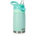 Nuby Thirsty Kids No Spill Flip-It Reflex Stainless Steel Travel Cup or Water Bottle - 10 Oz - 18+ Months - Aqua Mint - Back to School Essentials