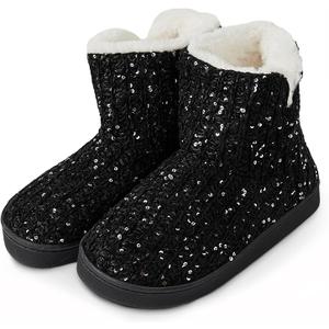 FRALOSHA Bootie Slippers for Women Memory Foam Indoor Warm Fuzzy Plush Cute house slipper Fleece Lined House Shoes, Size 7/8