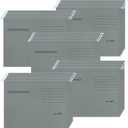 A4 Hanging File Folders, 25 Pcs Recycled Card File Folders for Filing Cabinet with Tabs and Card Inserts, Hanging Files Storage Folders for Office and School, Gray