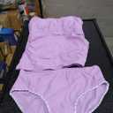 Women's Tankini Sets Two Piece Swimsuit Scoop Neck Tummy Control Adjustable Straps Shell Stitched (Light Purple) 15-16yo