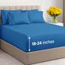 Extra Deep Cal King Sheet Set - 6 Piece Breathable & Cooling Sheets - Hotel Luxury Bedding Set w/18-24 Inch Extra Deep Pockets - Easy Fit - Super Soft, Wrinkle Free & Comfy - Royal Blue, Cal King Size