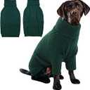 IECOii XXL Dog Sweater,Thermal Knit Big Dog Sweater Christmas,Pet Turtleneck Doggy Sweatshirt for Extra Large Dogs Boy Girl,Stretchy Large Dogs Cold Weather Outfit Pitbull Clothes (Green, Medium)