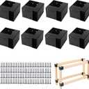 Heavy Duty Workbench Bracket Kit - Set of 8 3-Way Right Angle Steel Corner Brackets with Screws for 2x4 and 4x4 Wood, Ideal for DIY Custom Workbench, Woodworking Tables and Work Benches for Garage