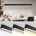 5570 4-FT Linear LED Light, 2.4G Remote Control Linear Pendant Light Fixture. Adjustable Color Temperature of 3000-6000K,Hanging, Office Shop Light,Black