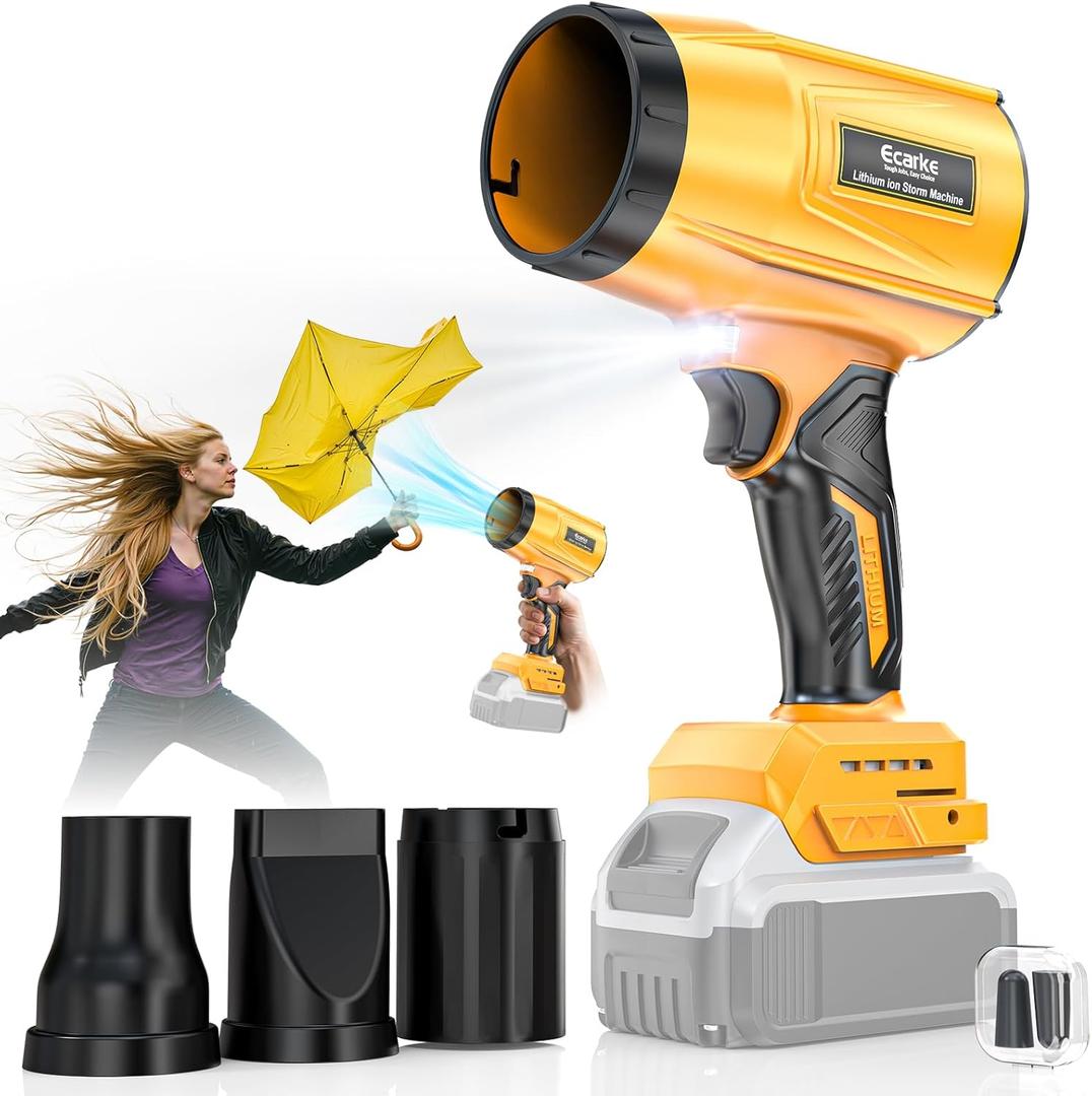 800,000 RPM Leaf Blower Compatible with Dewalt 20V: Ecarke Cordless Dust Blower, Electric Turbo Jet Blower Handheld Battery Powered with Brushless Motor for Patio Garden Lawn (No Battery) (Yellow)