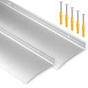 Keneton 4" W 40" L Extra-Wide Heavy-Duty Door Rain Drip Guard Cap, Aluminum Rain Deflector for Windows Door Guard, Stop Rain Moisture Damage for Home, Storefront, RV (40" L,Silver, Straight,2pcs)