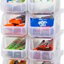 Plastic Containers for Organizing and Storage Bins for Closet, Kitchen, Office, Garage or Pantry Organization, Stackable Bins, Medium (11" x 5" x 5.5"), 8-Pack, Clear