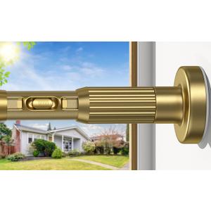 AIZESI 41-144 Inch Heavy Duty Gold Tension Curtain Rod - No Drilling, Adjustable, Rust-Proof for Outdoor, Living Room, Bathroom