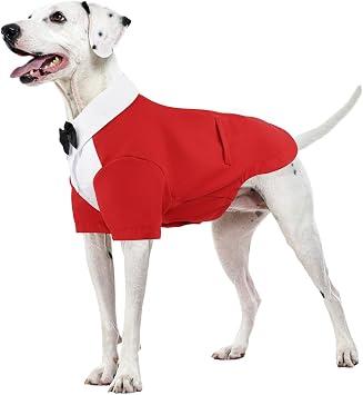 Kuoser Dog Tuxedo and Bandana Set, Dog Wedding Suit with Bow Tie, Formal Pet Tux Party Birthday Costume Shirt for Small Medium Large Dogs, Puppy Prince Attire Outfit for Halloween Valentines Christmas