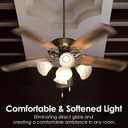 4 Pack Ceiling Fan Light Covers, Glass Ceiling Light Cover Transitional Style, Standard 2-1/8" Fitter Size Replacement Lamp Globes, Fan Lamp Fixtures Shades (Alabaster, 4-3/4'')