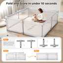 Baby Playpen,59"x59" Foldable Playpen for Babies and Toddlers with Gate,Large Play Pen with Zipper Door,Baby Play Pen Play Area(Light Grey)