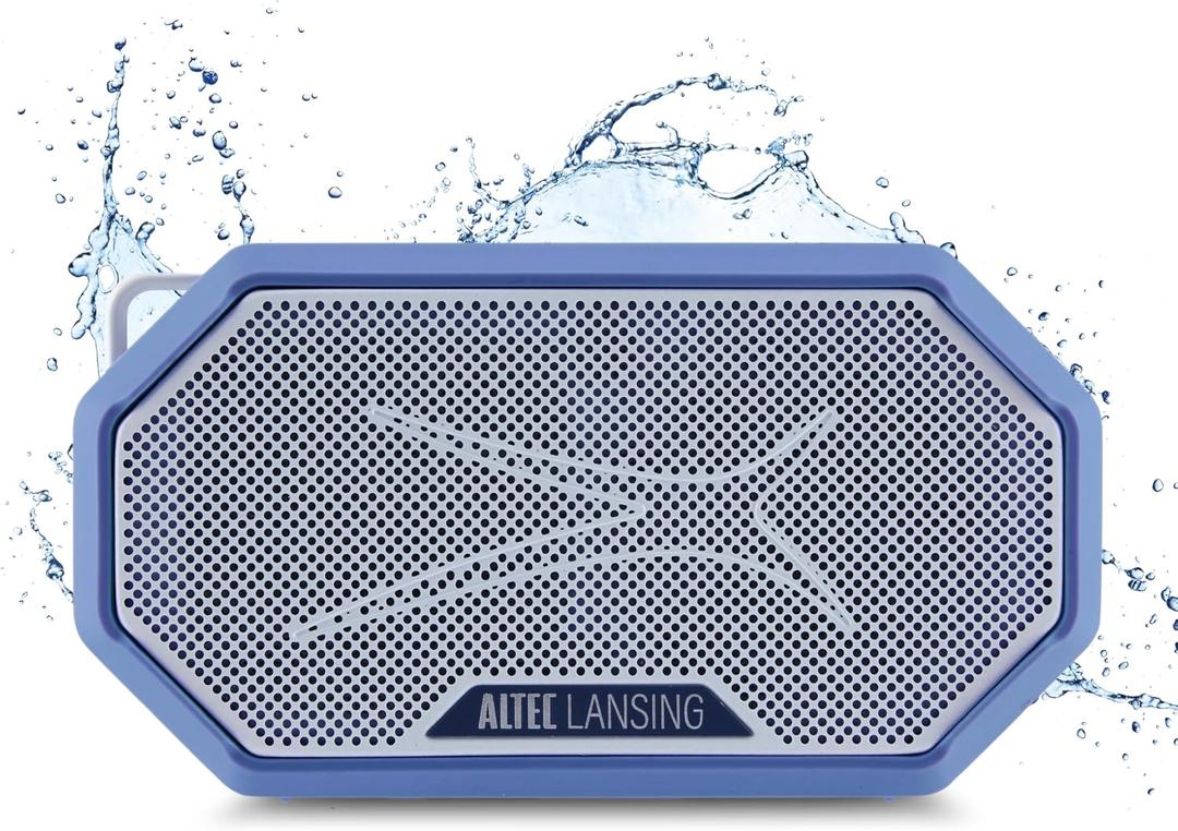 Altec Lansing Portable Bluetooth Speaker HYDRAMINI 2.0, IP67 Waterproof, Portable Speaker, 12h Playtime, Wireless Pairing, USB-C Quick Charge, Magnetic Bluetooth, Voice Assistant Integration, Periwinkle Blue/White