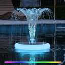 1-Pack Solar Fountain with RGB Lights 3.5W Solar Powered Bird Bath with 6 Nozzle and 4 Fixed Pipes for Pool Garden Pond and Fish Outdoor