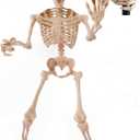 JOYIN 5FT Halloween Skeleton Decor with Movable Finger, Posable Life Size Skeleton, Full Body Realistic Bone with Poseable Joint, Giant Skeletons Halloween Decoration for Haunted House, Spooky Party