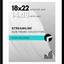 Americanflat 18x22 Picture Frame with Polished Plexiglass - Use as 14x18 Frame with Mat or Display 18x22 Photo Without Mat - Streamline Collection - Thin Border Picture Frames for Wall - Black