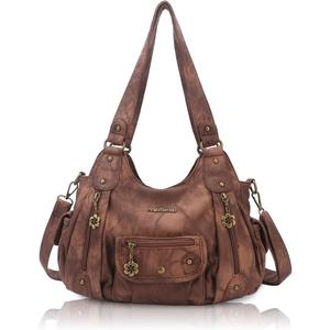 Angel Barcelo Purses for Women Soft PU Leather Shoulder Bag Crossbody Purse and Handbags (Stylish Brown)