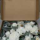 Faux Arch Flower Swag Set of 2 for Wedding Welcome Signs Floral Swag Wedding Reception Ceremony Signs Decor (White)