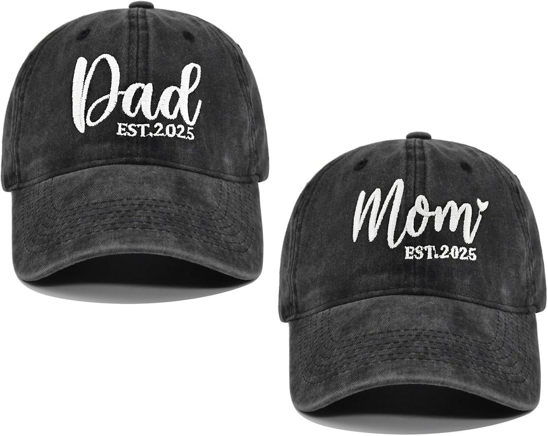 Mr and Mrs Hat, Wedding Gifts for Bridal Shower Bachelorette Party Engagement Honeymoon, Adjustable Hat for Couples (Gray)