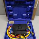 Orion Motor Tech AC Gauge Set, 3-Way AC Manifold Gauge Set for R410A R32 R22 R454B Refrigerant with 5ft Hoses, A/C Gauge with R410 R12/R22 Safety Valves R410A R32/R454B Adapters Valve Core Wrench
