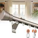 Curtain Single Track Wall Mounted, Roman Rod for Windows, Heavy Duty Drapery Rail with Aluminum Bracket, Silent Curtain Rails System for Room Divider Living Room Bedroom Hospital (Gray, 2.5m(8.2ft)