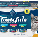 Blue Buffalo Tastefuls Variety Pack Wet Cat Food, 3 oz, 24 ct, BB April 06, 2029