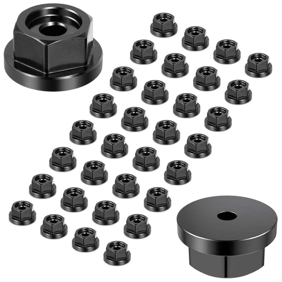 32 PCS Carbon Steel Hex Nuts, Hex Nuts Assortment Kit Washer, 1 inch Hex Screw Hardware Nuts Fastener Tool, Screw Cap Covers Nuts and Bolts for Decorating Outdoor Pergolas, Pavilions,Decks