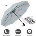 SIEPASA Windproof Travel Compact Umbrella-Automatic Umbrellas for Rain-Compact Folding Umbrella, Travel Umbrella Compact, Small Portable Windproof Umbrellas for Men and Women. (Grey)