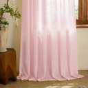 Pinch Pleated Sheer Curtains 96 Inch Length 2 Panels Set, Semi Voile Sheer Curtains for Bedroom Living Room Pinch Pleated Soft Touch Light Filtering Drapes(Deser flomor, 42 W x 96 L, 2 Panels)