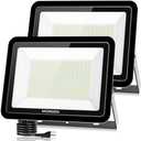 MORSEN 300W Flood Light Outdoor Plug in - 30000LM 5000K LED Flood Light, IP66 Waterproof, UL Listed Daylight Security Lights for Garden, Yard, Garage, Stadium, 1 Pack