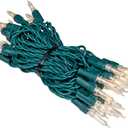 Lights Vintage Style T5 Warm White LED Christmas Lights, 11.5 Feet Green Wire String of 35 Mini Bulbs, UL Listed Indoor/Outdoor Tree Lighting