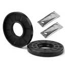 XiKe 2PCS Oil Seal, Lip Seals, TC 30mm x 62mm x 10mm, Nitrile Rubber Double Lip Spring-Loaded Oil Shaft Seal, Designed for Bearing Shaft, Black (30x62x10mm)