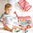 Montessori Toy for 1+ Year Old Girls, 10-in-1 Musical Learning Bus Baby Toys for 12-18 Months Present, Educational Developmental Sensory Toy, First Birthday Gifts for 1 Year Old Girl Toddlers