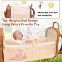 Leather Diaper Bags with Changing StationBaby BagLarge Capacity Diaper Bag Backpack for Moms Dads,Waterproof Diaper BackpackBrown