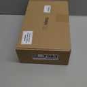 Yaomiao 6 Pcs Ribbed Bathroom Canisters Apothecary Jars with Black Bamboo Lids and Label Stickers, 18 oz Plastic Canister with Fluted Design for Cotton Ball, Swab, Floss Picks House Storage